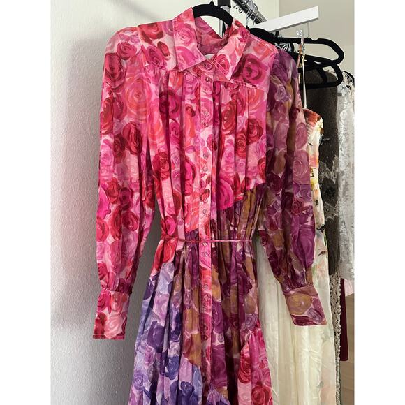 Aje Collisions Smock Maxi Dress in Kaleidoscopic Rose New - Picture 6 of 12